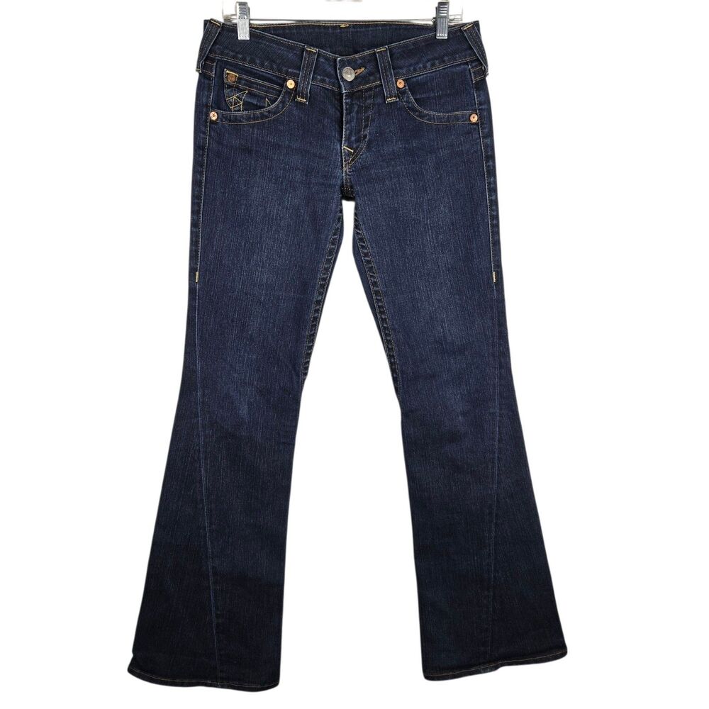 True Religion WC92075QV Drifter Joey Womens Jean Blue Low Rise Flare 30 BootCut
